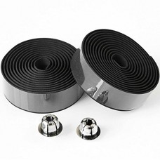 Zicome Black Bicycle Handlebar Tape with End Plugs  1 Pair(2 Rolls) - B013QVCXOK